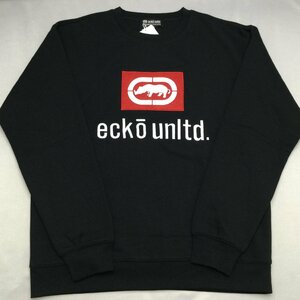 【送料無料】【新品】ecko unltd. メンズ 裏起毛トレーナー　　L　　 ブラック★ECM33301