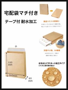 カウネット 宅配袋 マチ付き ラミネート 小 50枚 A4対応 