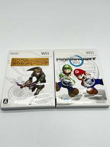H2019a Nintendo ニンテンドー Wii ソフト マリオカート/リンクのボウガントレーニング 2個セット