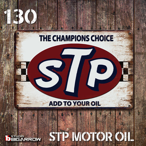 130 ブリキ看板 20×30㎝ STP MOTOR OIL オイル ガレージ スチール アンティーク アメリカンインテリア 世田谷ベース