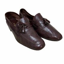 AM831 BALLY バリー メンズ タッセルローファー ビジネスシューズ 7.5 約 25.5cm ブラウン レザー 細身_画像8