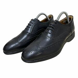 AM927 未使用 PERSONS FOR MEN パーソンズ ビジネスシューズ 紳士靴 25.5cm ブラック レザー ウィングチップ 美品
