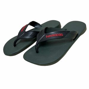 AM981 havaianas ハワイアナス ビーチサンダル メンズ 41.5 約 26cm グリーン ラバー