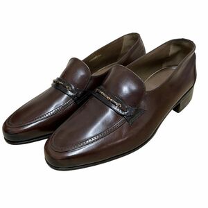 AN176 BALLY Bally men's Loafer business shoes 5.5E approximately 24cm Brown leather 