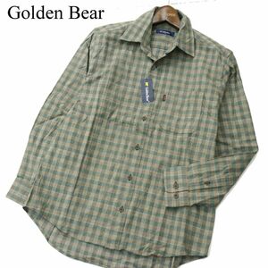 【新品 未使用】 Golden Bear ゴールデンベア 秋冬 長袖 チェック ネル シャツ Sz.M　メンズ　A3T11244_9#B