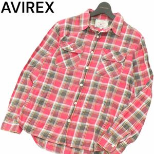 AVIREX アヴィレックス 秋冬 デイリー★ 長袖 ワーク ライト フランネル チェック シャツ Sz.M　メンズ　A3T11543_A#B