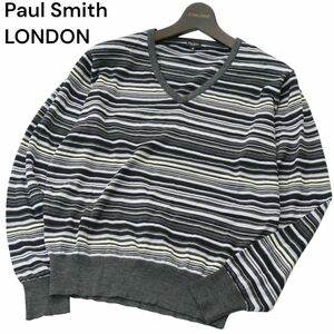 英国製★ Paul Smith LONDON × JOHN SMEDLEY ポールスミス ジョンスメドレー ウール ボーター ニット セーター Sz.M メンズ　A3T11590_A#K