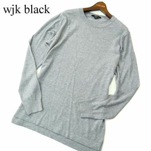 wjk black ダブルジェイケイ 秋冬 ウール混★ クルーネック ニット セーター Sz.3　メンズ グレー　A3T11489_A#E