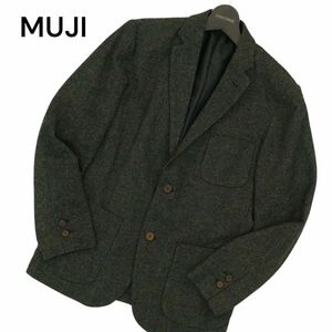 MUJI 無印良品 秋冬 総裏 ウール ツイード★ 2B テーラード ジャケット Sz.S　メンズ　A3T11499_A#N