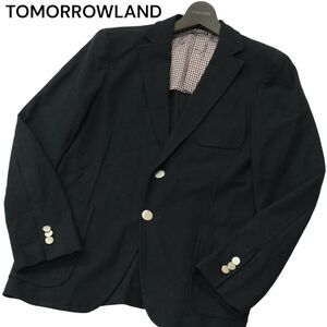 TOMORROWLAND トゥモローランド 通年 背抜き★ 2B アンコン テーラード ジャケット ブレザー 紺ブレ Sz.46　メンズ ネイビー　A3T11589_A#O