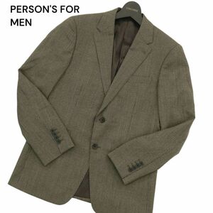 PERSON'S FOR MEN パーソンズフォーメン 秋冬 総裏 ウール★ 千鳥格子柄 2B テーラード ジャケット Sz.A4　メンズ　A3T11500_A#N