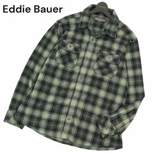 Eddie Bauer エディーバウアー フリース★ 長袖 ワーク チェック シャツ ジャケット Sz.XL　メンズ 大きいサイズ アウトドア　A3T11496_A#B