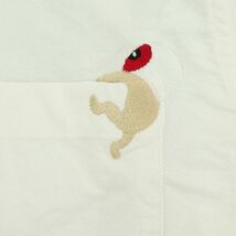 Design Tshirts Store graniph グラニフ ゲゲゲの鬼太郎★ 水木しげる 目玉おやじ 刺繍 通年 長袖 シャツ Sz.S　メンズ 白　A3T11511_A#C_画像3