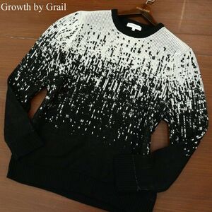 Growth by Grail グロースバイグレイル 秋冬 グラデーション★ クルーネック ニット セーター Sz.4L　メンズ 黒　A3T11616_A#K