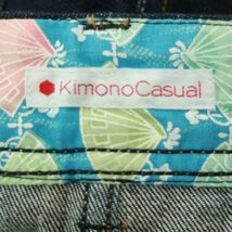 KimonoCasual キモノカジュアル 【扇子 和柄 切替】 インディゴ デニム パンツ ジーンズ Sz.32　メンズ 日本製　A3B03474_7#R_画像9