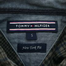 美品★ TOMMY HILFIGER トミーヒルフィガー New York Fit★ 秋冬 ロゴ刺繍 長袖 チェック ネル シャツ Sz.S　メンズ　A3T11817_A#B_画像6