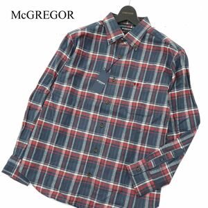 【新品 未使用】 McGREGOR マクレガー 秋冬 ロゴ刺繍 長袖 ボタンダウン チェック ネル シャツ Sz.LL　メンズ 大きいサイズ　A3T11799_A#B