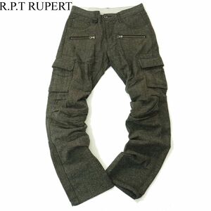 R.P.T RUPERT ルパート 秋冬 立体裁断★ ヘリンボーン カーゴ パンツ Sz.S　メンズ　A3B04868_A#Q