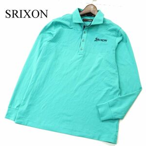 SRIXON スリクソン 春夏 ストレッチ★ ロゴ刺繍 長袖 ポロシャツ Sz.M　メンズ ゴルフ　A3T11921_A#D