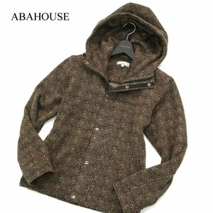 ABAHOUSE アバハウス 秋冬 裏起毛★ チェック プリント フリース フード ブルゾン ジャケット Sz.48　メンズ　A3T12063_A#N