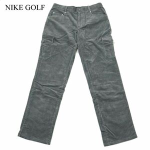 NIKE GOLF ナイキ ゴルフ 秋冬 コーデュロイ★ ストレッチ カーゴ スラックス パンツ Sz.31　メンズ グレー　A3B04940_A#Q