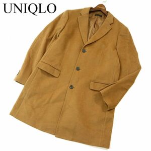 UNIQLO ユニクロ 秋冬 ウール カシミヤ★ チェスター コート Sz.XL　メンズ 大きいサイズ キャメル　A3T12178_A#N