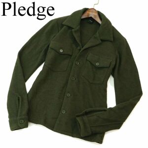 Pledge プレッジ 秋冬 ウール★ 長袖 ワーク シャツ ジャケット Sz.48　メンズ 日本製　A3T12158_A#N