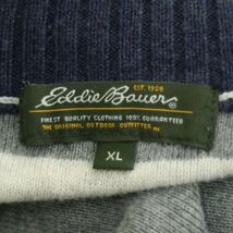 Eddie Bauer エディーバウアー 通年 ハーフジップ ボーダー★ コットン ニット セーター Sz.XL　メンズ 大きい アウトドア　A3T12272_A#L_画像6