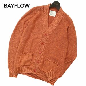 BAYFLOW ベイフロー 通年★ コットン ニット カーディガン Sz.2　メンズ　A3T11649_A#L