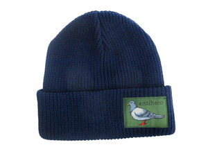 値引き☆新品 ANTIHERO アンタイヒーロー LIL PIGEON LABEL BEANIE ハト ビーニー NAVY.アンチヒーロー doom sayers creature