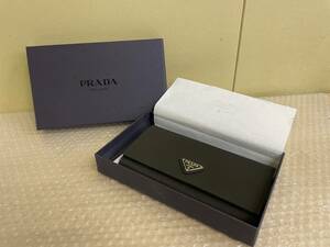 PRADA/プラダ/二つ折り長財布/ナイロン×レザー/M201/TESSUTO/ブラック/