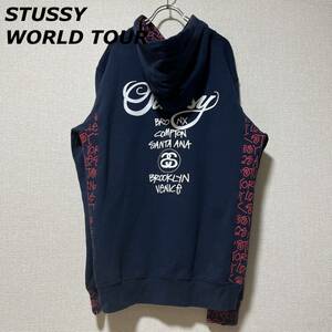 【希少】STUSSY ワールドツアー サイドロゴ プルオーバー XL