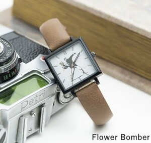 新品　腕時計 BRANDALISED バンクシー フラワーボンバー ブランド スクエア ジェンダーレス おしゃれ 日本製ムーブメント