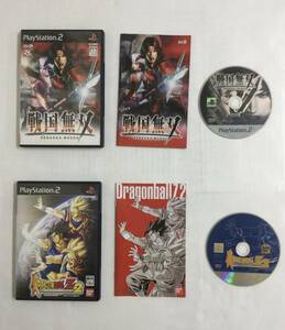 23PS2-502 ソニー sony プレイステーション2 PS2 プレステ2 戦国無双 ドラゴンボールＺ２ セット レトロ ゲーム ソフト 使用感あり 