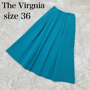 The Virgnia ターコイズブルーフレアスカート サイズ36 ミディ丈