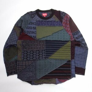 美品 Supreme Patchwork Jacquard L/S Top S シュプリーム パッチワーク ジャガード ロンT