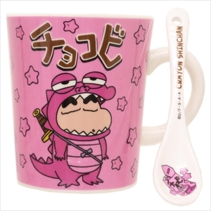 ◆クレヨンしんちゃん スプーン付き マグ/チョコビ(ピンク)(374)