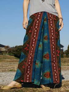  ethnic LAP pants pi- cook * including carriage new goods D* Asian monkey L wide pants yoga unisex room wear 