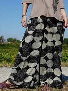 * ethnic LAP pants Monotone * including carriage new goods E* easy size to coil pants wide pants unisex room wear 