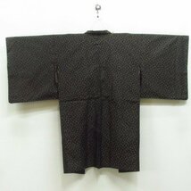 ★着物10★ 1円 逸品!! 絹 長羽織 御召 雪の結晶 和装バッグ2点セット 袷 身丈98cm 裄66.5cm [同梱可] ☆☆☆☆☆_画像10