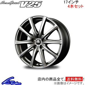 MID ユーロスピード V25 4本セット ホイール ノア/ヴォクシー【17×7J 5-114 INSET48 グレー】90系 EuroSpeed アルミホイール 4枚 1台分