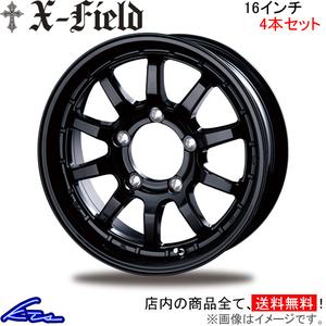 インターミラノ クロスフィールドα 4本セット ジムニー【16×5.5J 5-139 INSET20 BK】JB23W INTER MILANO X-FIELD アルファ アルミ