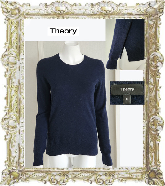 送料無料★即決◆定価27000円◆Theory セオリーネイビー カシミヤ100% プルオーバーニット Sセーター /KAYLENNA J NEW BASIC CASHMERE 