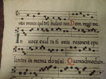 楽譜 グレゴリア聖歌/ラテン語 15世紀 音楽 古紙/手書き 縦49.5cm×横32.5cm_画像2