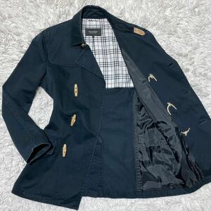 バーバリーブラックレーベル【超希少！！入手困難】BURBERRY BLACK LABEL トレンチコート M ダークネイビー 紺 ノバチェック トグル ダブル