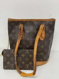 1円〜 LOUIS VUITTON ルイヴィトン モノグラム プチバケット M42238 トートバッグ ハンドバッグ ブラウン 売り切り