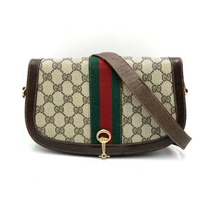 J-26 グッチ GUCCI ショルダーバッグ GGスプリーム シェリーライン PVC レザー オールド