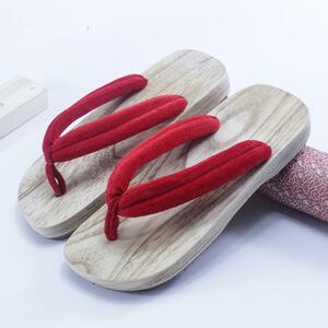 24. geta sandals wooden Japanese style herringbone thickness bottom slip prevention wooden slippers 