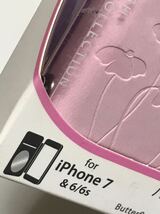 匿名送料込 iPhone7 iPhone8 iPhoneSE2 SE3用カバー バタフライ手帳型ケース ピンク 可愛い ミラー アイフォーンSE第2世代 第3世代6sも/UY4_画像5