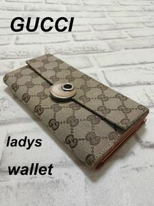 即日発送☆GUCCI☆オールドグッチレディース長財布オレンジGG柄キャンバス